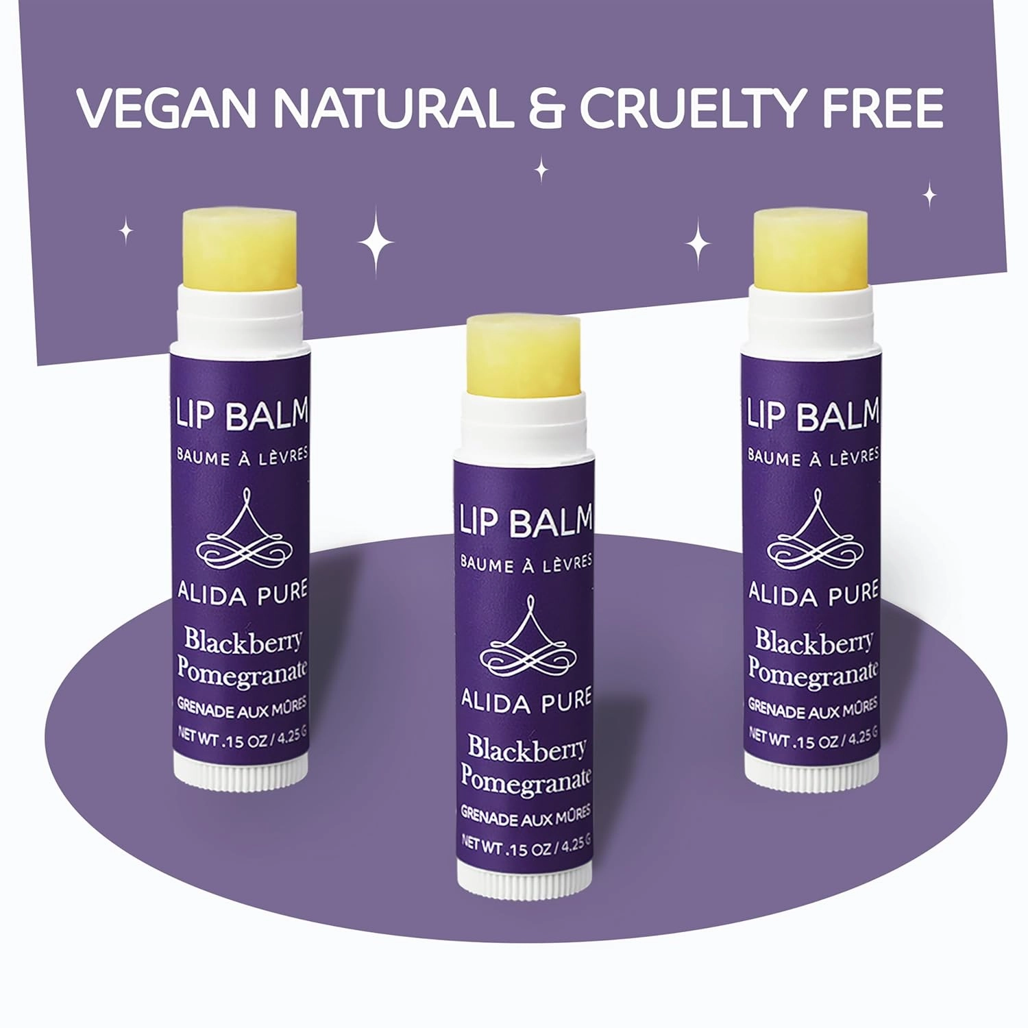 Blackberry Pomegranate Lip Balm Collection, Vegan Set, Beeswax Free, with Avocado And, Organic Jojoba Oil, and Vitamin E, Natural Moisturizer for Dry, Chapped Lips, 3 Tube Set