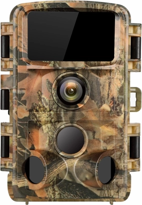 BLAZEVIDEO Outdoor HD 24MP 1080P Deer Trail Game Camera with Night Vision Camouflage Wildlife Hunting Video Camera Motion Activated Waterproof for Backyard or Home Security and Hunting Time Lapse