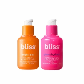 Bliss Vitamin C Bright Idea Serum   Glow & Hydrate Niacinamide Serum Duo – Brightening & Hydrating Face Serum Set with Antioxidants & Hyaluronic Acid – Even Tone, Smooth Texture, Radiant Skin