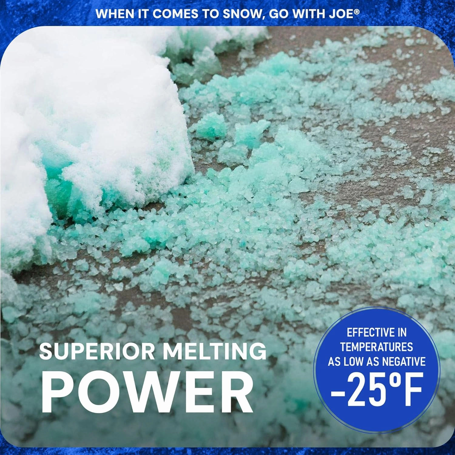 Blue Heat Ice Melt Pellets, Calcium Blend Deicer Snow Melter for Driveway 50 lb, Blue