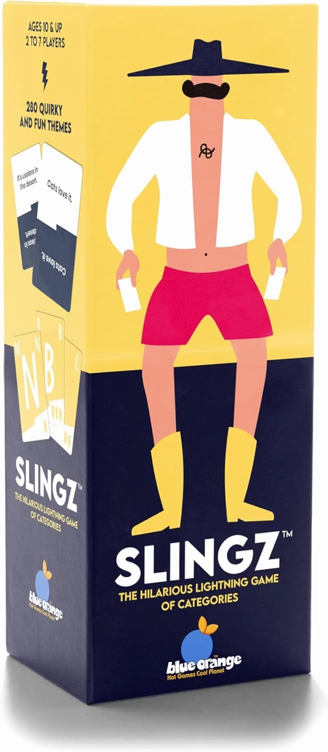 Blue Orange - Slingz – Fast-Paced Family Card Game for Kids, Teens, Adults, and College Students | Fun Categories Party Game for Gam Nights, Holidays, and Travel | 2–7 Players
