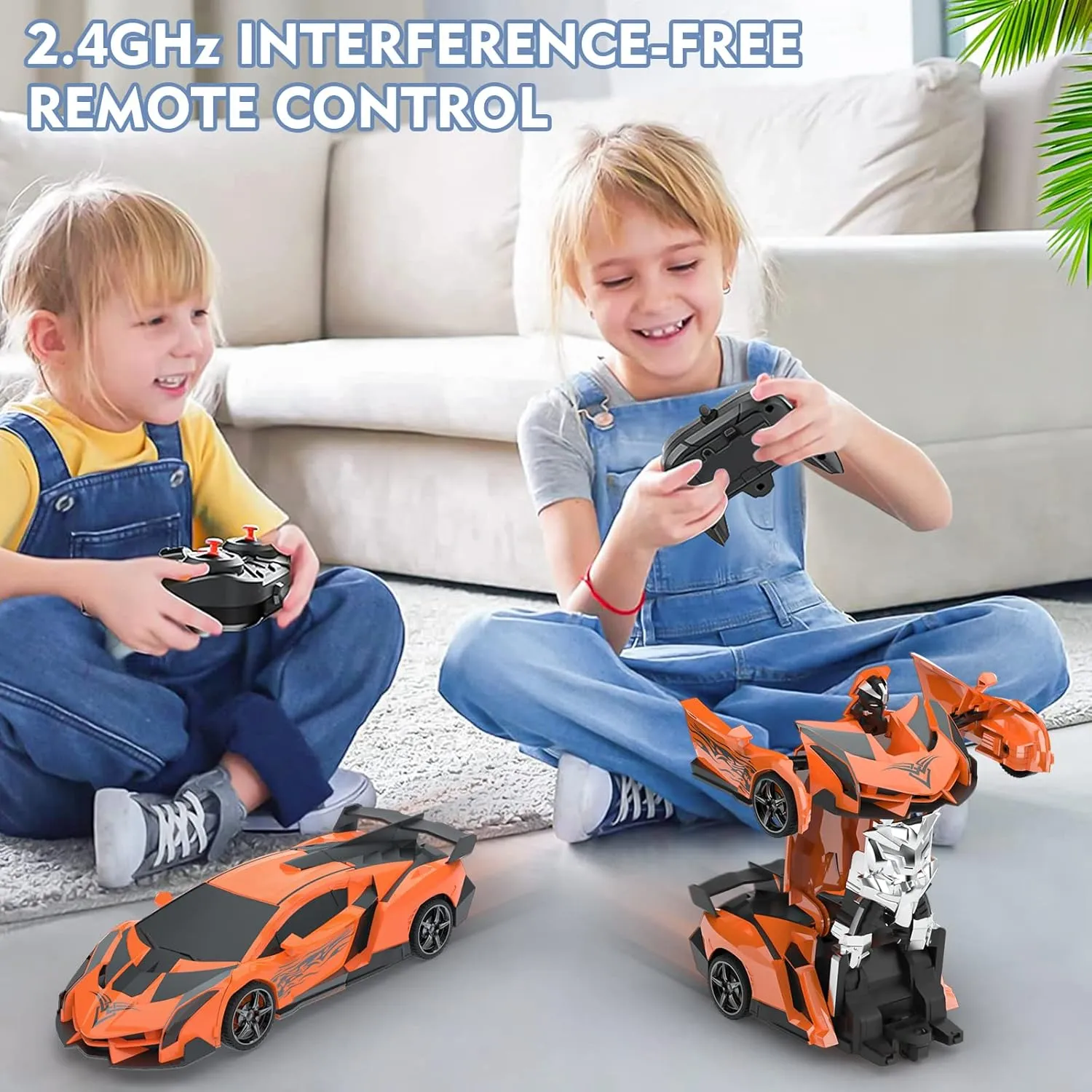 BLUEJAY Transform Rc Cars for Boys 4-7 8-12, 2.4Ghz 1:18 Scale Remote Control Car Transforming Robot, One-Button Deformation 360° Rotation and Drift Car Toy Gifts for Boys 3-5