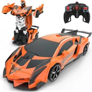BLUEJAY Transform Rc Cars for Boys 4-7 8-12, 2.4Ghz 1:18 Scale Remote Control Car Transforming Robot, One-Button Deformation 360° Rotation and Drift Car Toy Gifts for Boys 3-5