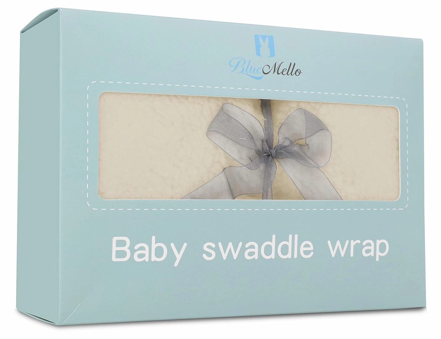 BlueMello Baby Swaddle Blanket | Ultra-Soft Plush Essential for Infants 0-6 Months | Receiving Swaddling Wrap Beige | Ideal Newborn Registry and Toddler Boy Accessories | Perfect Baby Girl Shower Gift
