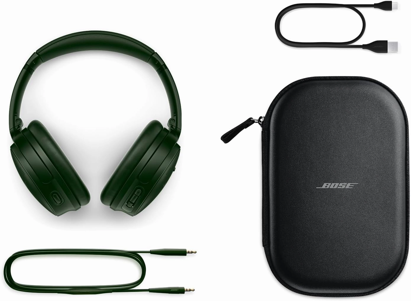 Bose QuietComfort Bluetooth Headphones, Wireless Headphones with Active Over Ear Noise Cancelling and Mic, Deep Bass, Up to 24 Hours of Playtime, Cypress Green - Limited Edition