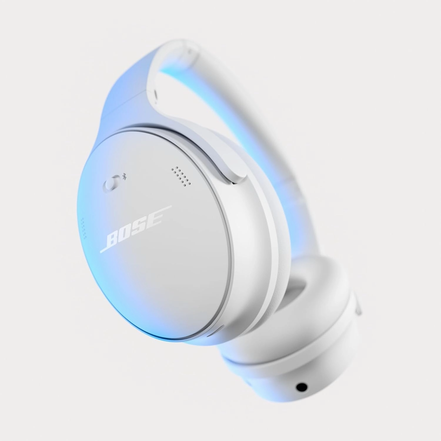 Bose QuietComfort Wireless Noise Cancelling Headphones, Bluetooth Over Ear Headphones with Up to 24 Hours of Battery Life, White Smoke (Renewed)
