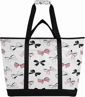 Bow Reusable Insulated Lunchbox Cooler Bag, Leakproof Kitchen Grocery Bag Collapsible Portable Cooler Tote Bag for Picnic, Camping, Office, Travel