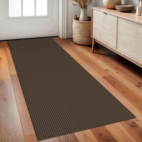 Braided Runner Rug 2x5 Ft Washable Runners for Hallways Non Slip Rubber Backed Kitchen Runners Cotton Entryway Runner Indoor, Woven Floor Carpet for Hall Kitchen Bedroom, Brown