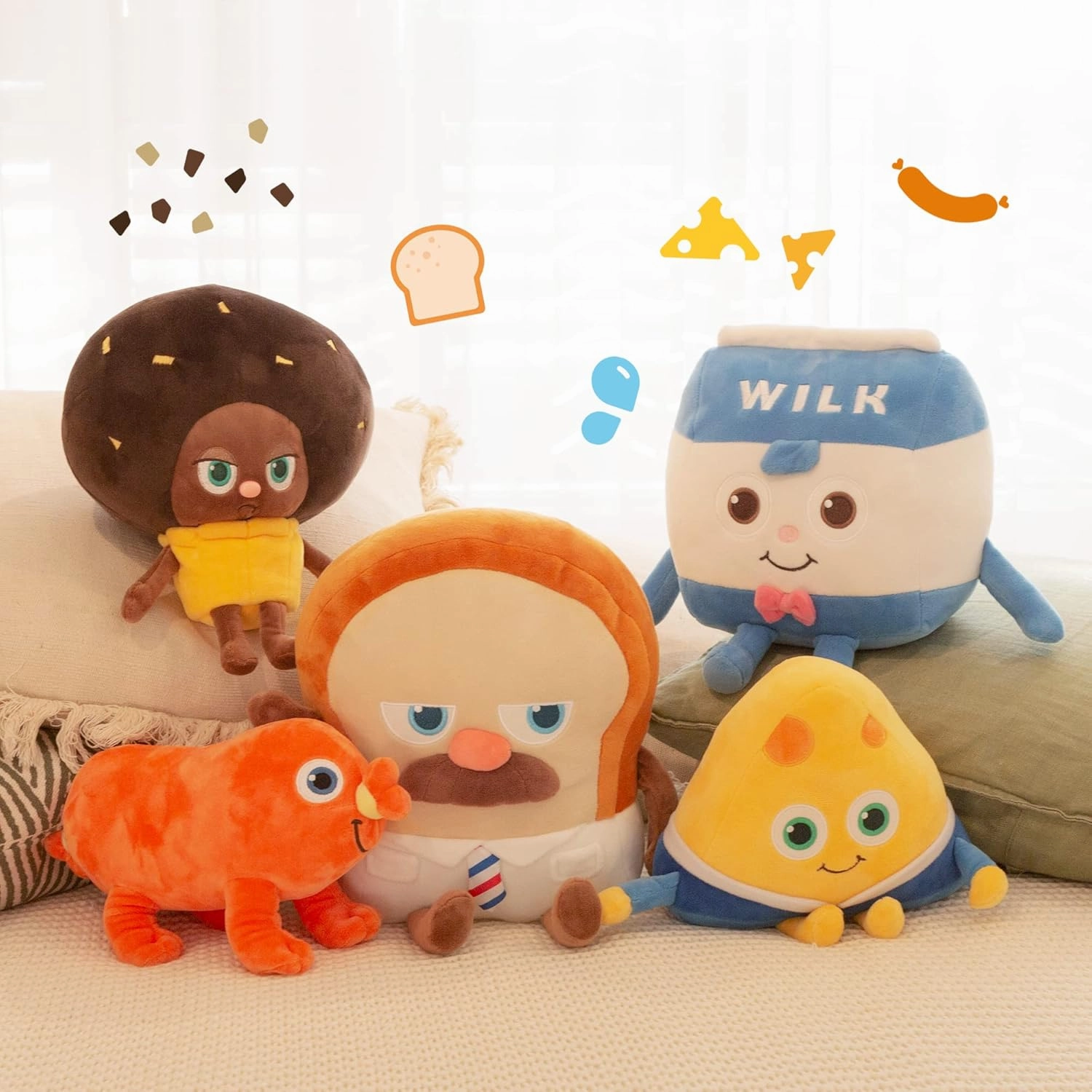 Bread Barbershop Bread Plush, Soft Food Stuffed Animals 10", Cute Funny Pillows Dolls Plushies for Cuddling, Home Room Decor, Birthday for Toddlers Kids Preschoolers Babies