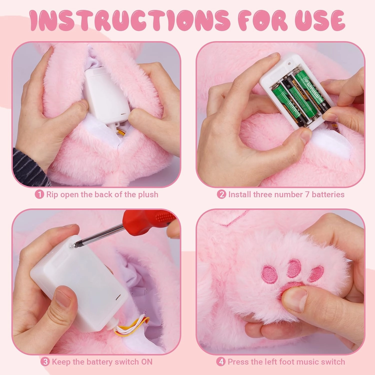 Breathing Stuffed Animal, Pink Cat Plush Baby Toy, Soothing Sound Machine with Music Lights & Breathing Motion for Kids Boys Girls