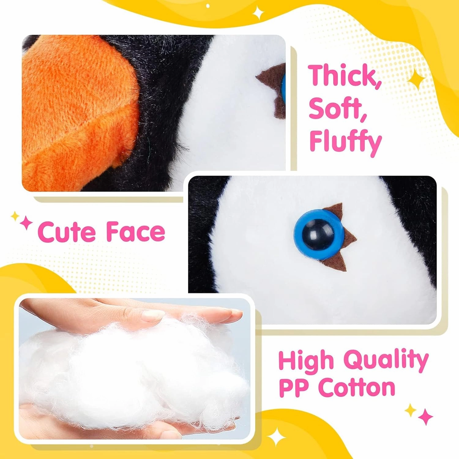 BSTAOFY Light up Penguin Stuffed Animal Glow Perky Adorable LED Floppy Plush Toy Nightlight Gift for Kids on Birthday Christmas Holiday, 11''