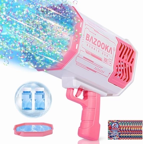 Bubble Gun, 69 Hole Bubble Machine Gun with Bubble Solution for Kids 3 4 5 6 7 8 9 10 11 12 Year Old, Easter Bubble Maker for Summer Kids Outdoor Toys Birthday Wedding Party