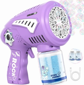 Bubble Gun - Rechargeable Bubbles Machine for Kids with LED Light - Blow Bigger Bubbles - Toys Gifts Ideas Age 3-15 for Boys Girls Party Favors Birthday Easter