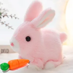 Bunny - My Realistic Bunny Toy,Bunny Realistic Bunny,Easter Basket Stuffer Realistic Bunny Toy,Jumping, Twitching, and Shaking Ears, Easter Stuffed Bunny(Pink)
