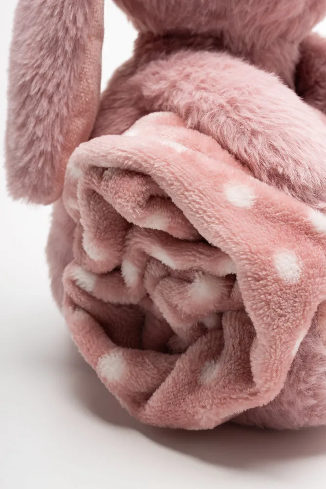 Bunny Toy And Blanket Natural And Pink