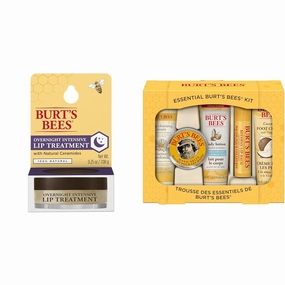 Burt's Bees Overnight Intensive Lip Treatment, 0.25 oz - Moisturizing, Restorative & Essential Everyday Beauty Gift Set, 5 Travel Size Products - Deep Cleansing Cream
