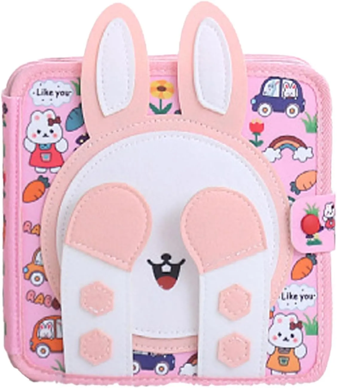 Busy Book, Montessori Rabbit Busy Book for Toddlers 3 , Preschool Learning Role Play Book Toy for Kids