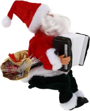 Cabilock Christmas Standing Doll Plush Santa Claus Electric Dancing Toy Desktop Decor Kids Musical Toy Black Dancing Santa Claus