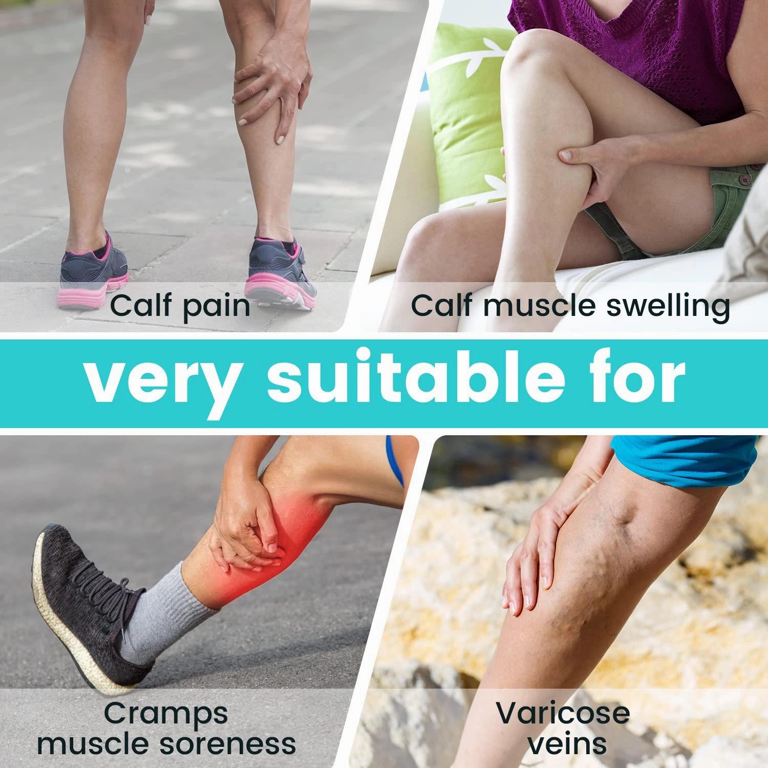 Calf Brace Leg Compression Sleeves for Men & Women, Shin Splints for Calf Muscle Wrap, Diamond-shaped Elastic Band for Pressure, fit Swelling, Varicose Vein Pain Relief, Running, Hiking, Fitness -L/XL