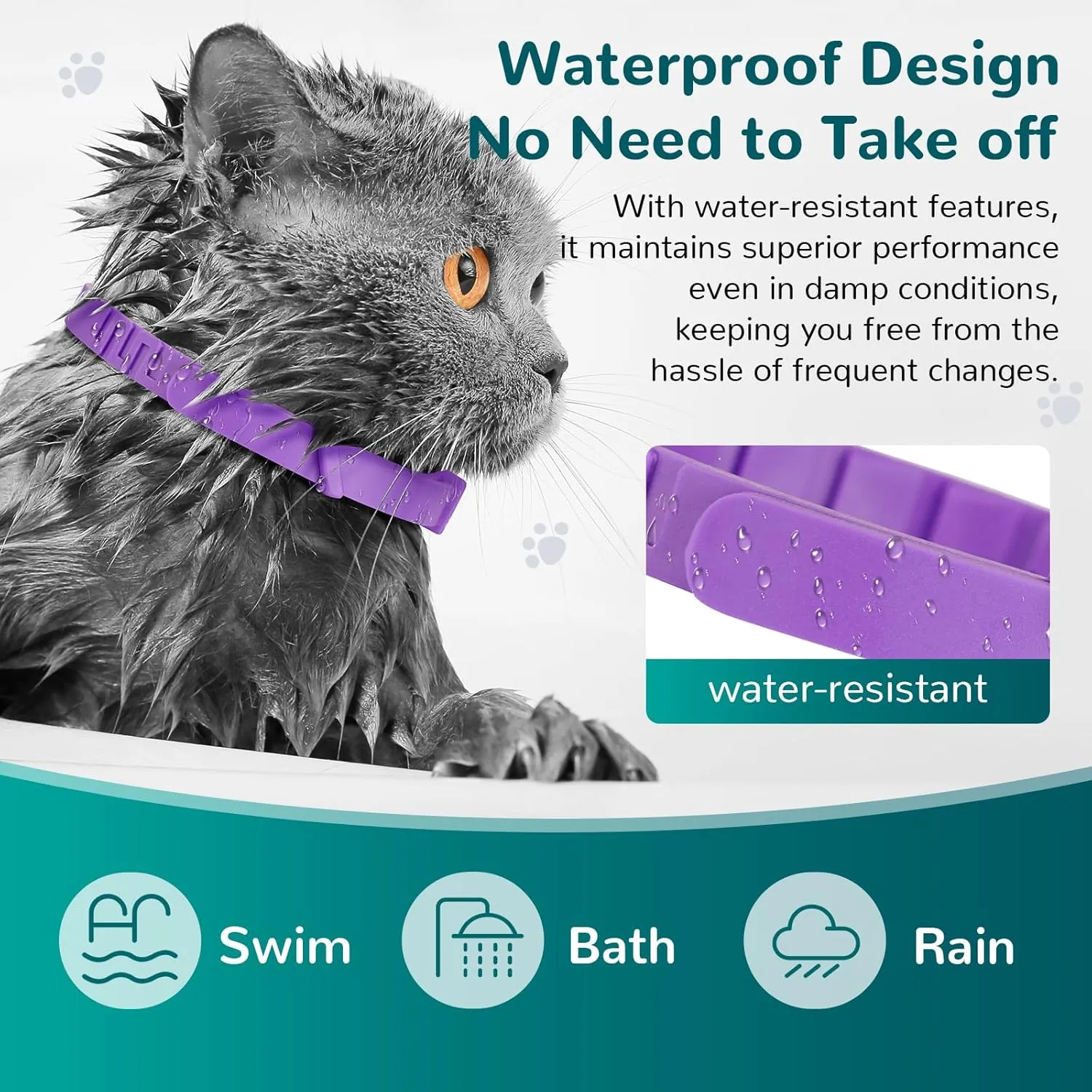 Calming Collar for Cats, Pheromone Collar for Cat Anxiety Relief, 60 Days Adjustable Waterproof TPE, Cat Calming Collars Helps Calm During Loud Noises and Separation (Rainbow, 2 Pack)