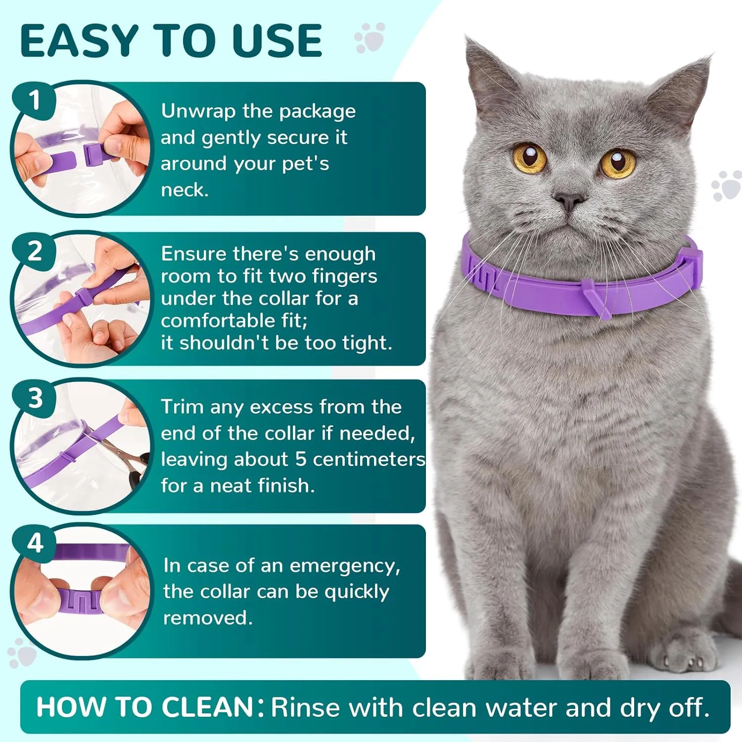 Calming Collar for Cats, Pheromone Collar for Cat Anxiety Relief, 60 Days Adjustable Waterproof TPE, Cat Calming Collars Helps Calm During Loud Noises and Separation (Rainbow, 2 Pack)