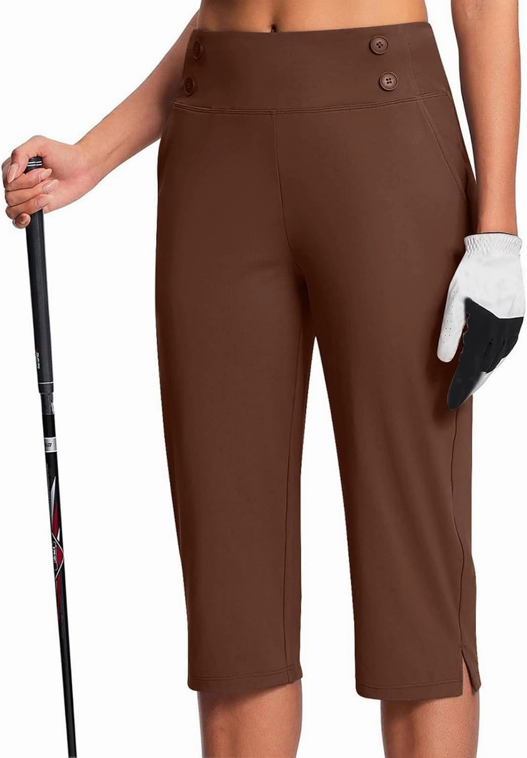 Capri Pants for Women Summer Trendy Straight Leg High Waisted Capris 2025 Elastic Business Casual Bottoms with Pocket