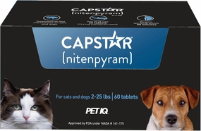 Capstar(nitenpyram) for Dogs Fast-Acting Oral Flea Treatment for Dogs 2-25 lbs, Vet-Recommended Medication Tablets Start Killing in 30 Minutes, 60 Doses