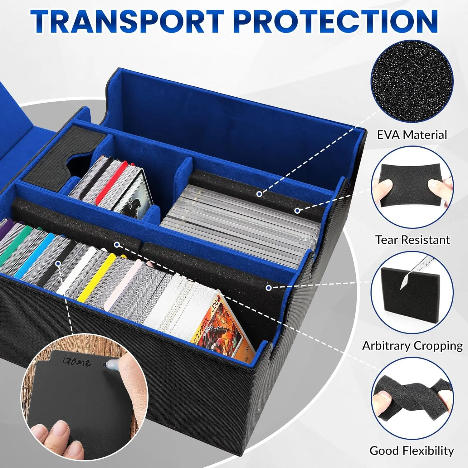 Card Storage Box for Trading Cards, Holds 5 MTG Decks Card Box or 2200  Cards, Leather Magnetic Closure TCG Storage Box for MTG, YuGiOh, Sports Cards, with 13 Card Dividers & Dice Tray