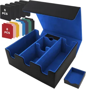 Card Storage Box for Trading Cards, Holds 5 MTG Decks Card Box or 2200  Cards, Leather Magnetic Closure TCG Storage Box for MTG, YuGiOh, Sports Cards, with 13 Card Dividers & Dice Tray