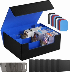 Card Storage Box For Trading Cards 1800 ,Card Deck Box With 10 Dividers,6 Foam Stoppers,4 Supporters,Commander Deck Case Fit For Toploaders,MTG,YuGiOh,TCG and Magic Cards