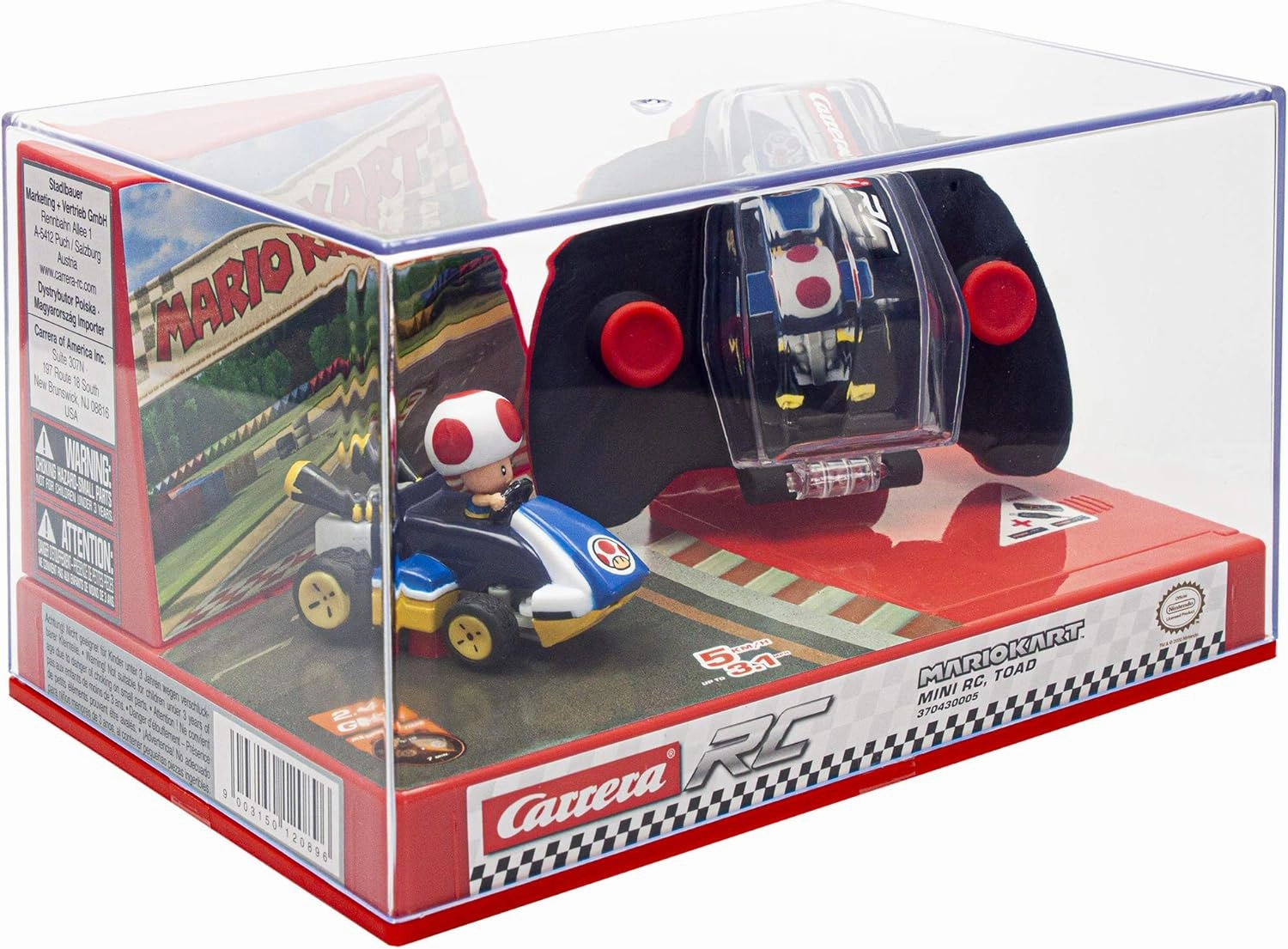 Carrera RC Nintendo Mario Kart 2.4 GHz Mini Collectible Radio Remote Control Toy Car Vehicle - Toad