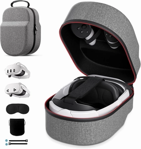 Carrying Case for Meta Quest 3S/3/2, Compatible with BOBOVR/Kiwi Design/Official Head Strap, Portal Full Protection for Travel Storage