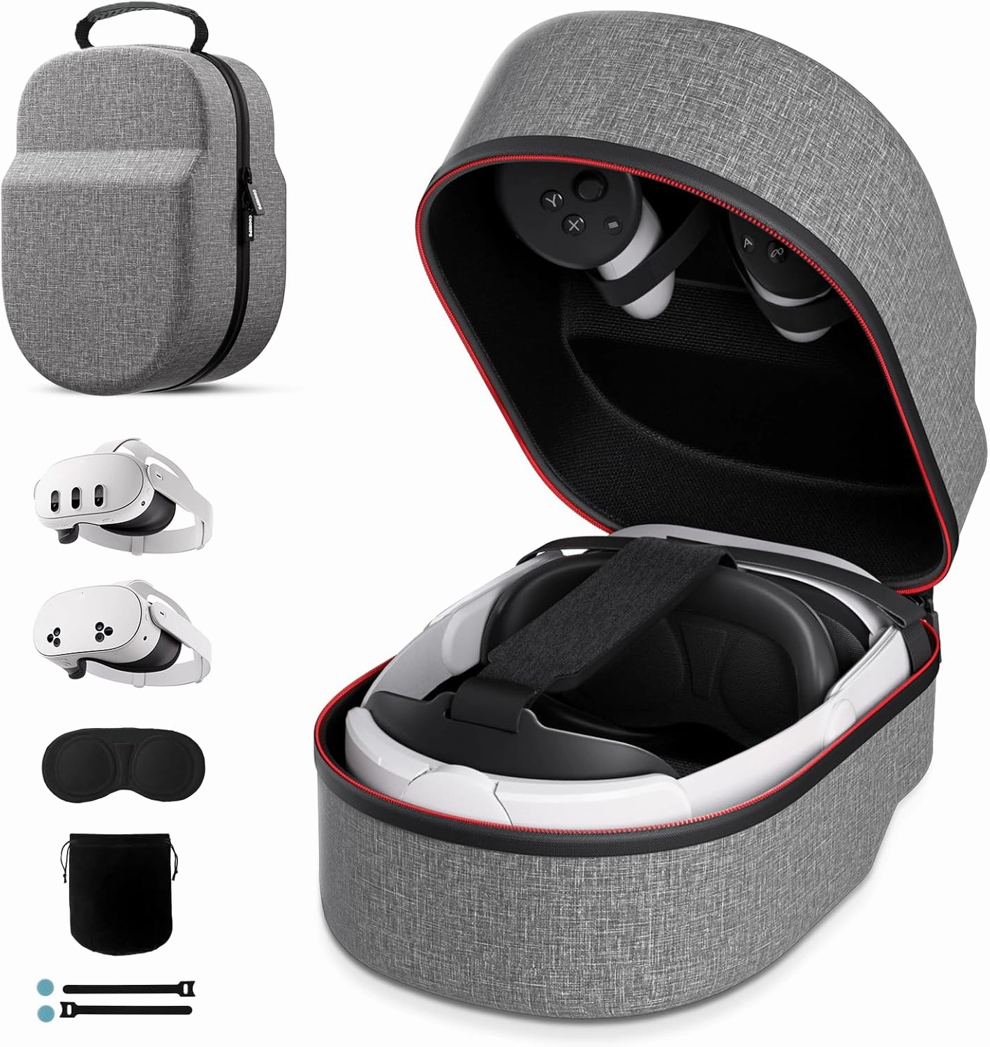 Carrying Case for Meta Quest 3S/3/2, Compatible with BOBOVR/Kiwi Design/Official Head Strap, Portal Full Protection for Travel Storage