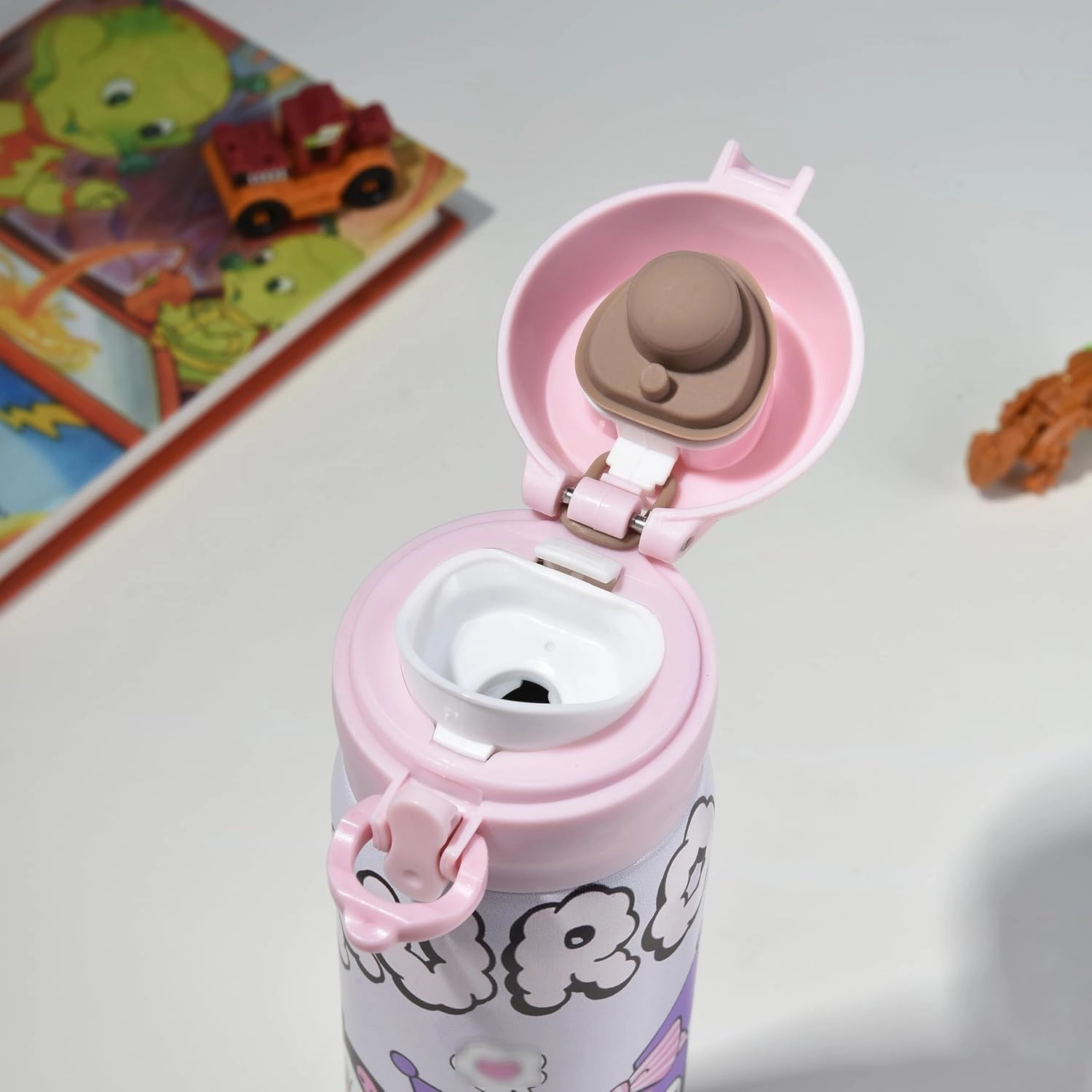 Cartoon Anime Water Bottle, 500ml Reusable Cup for Girls (purple02)