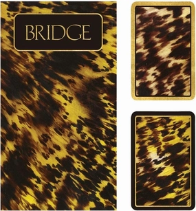 Caspari Tortoise Large Type Bridge Gift Set, 2 Playing Card Decks & 2 Score Pads