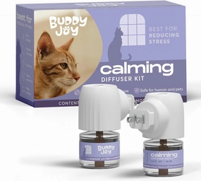 Cat Calming Diffuser Refills – Long-Lasting 30-Day Formula with Pheromones for Stress Relief, Relaxation, and Anxiety Reduction in Cats Easy to Use – (2 Diffusers   2 Refills)