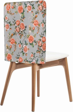 Chair Covers Set of 4 Texture Classic Flower Chair Back Covers Stretch Removable Washable Slipcovers Seat Protector for Dining Room Kitchen Party Decor