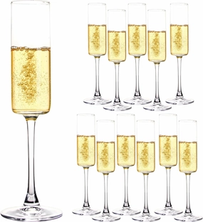 Champagne Flutes Set of 12, 6oz Classic Champagne Glasses, Sparkling Wine Glass, Stemmed Champagne Flutes for Party, Wedding and Home - Clear