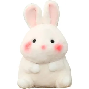 CHDGIOHA 2023 Year of the Rabbit Mascot Plush Toy Cute New Year Rabbit Soft Stuffed Easter Birthday White Bunny Stuffed Pillow Kids Stuffed Toy (Medium Bunny 9.8 Inch)