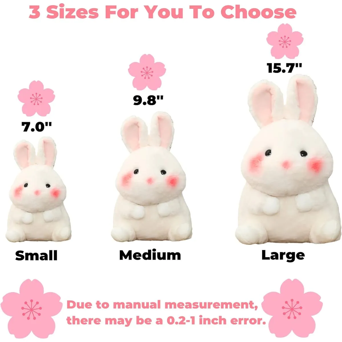 CHDGIOHA 2023 Year of the Rabbit Mascot Plush Toy Cute New Year Rabbit Soft Stuffed Easter Birthday White Bunny Stuffed Pillow Kids Stuffed Toy (Medium Bunny 9.8 Inch)