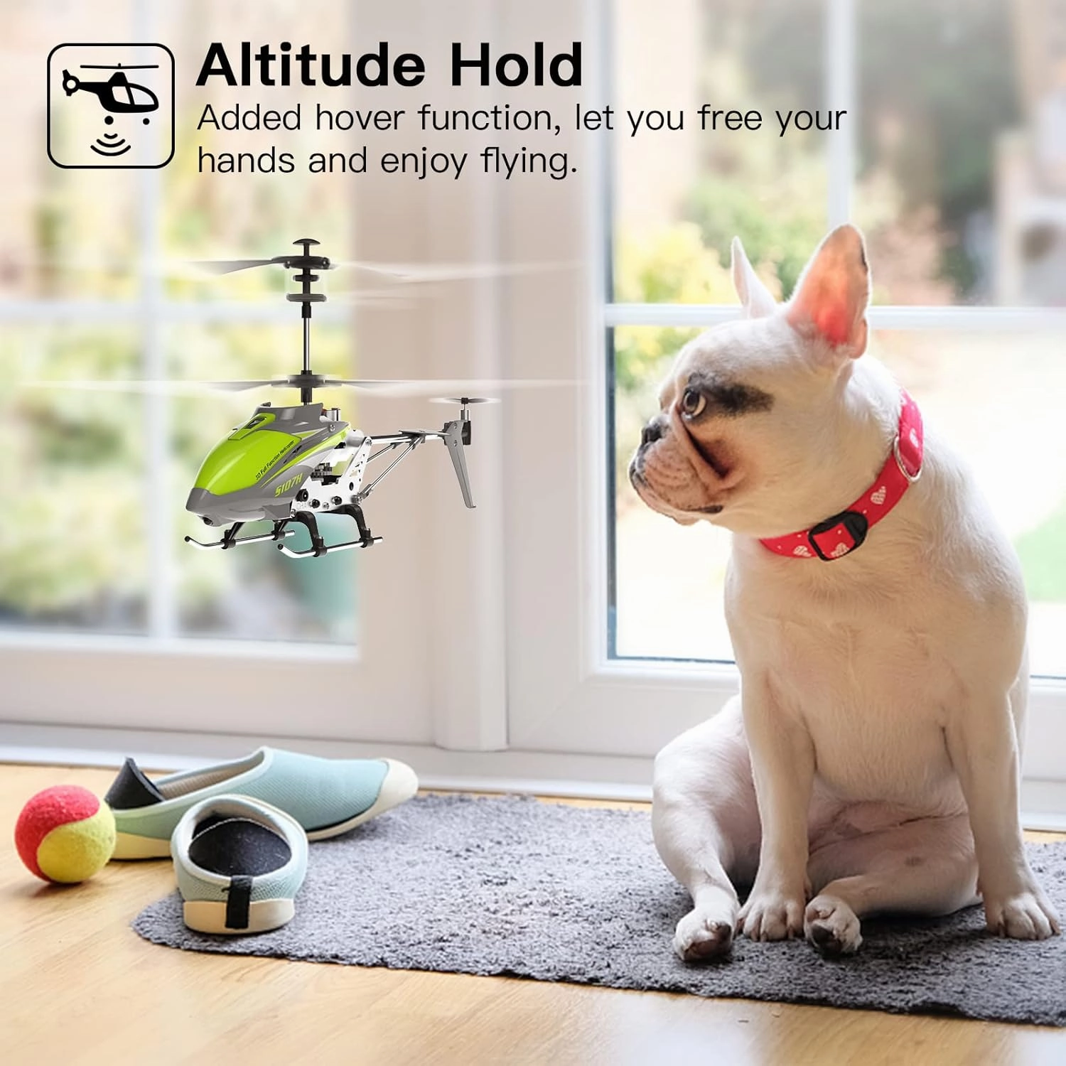 Cheerwing Remote Control Helicopter,SYMA S107H Mini RC Helicopter with Gyro,Altitude Hold, One Key Take Off/Landing for Adults Kids(Green)