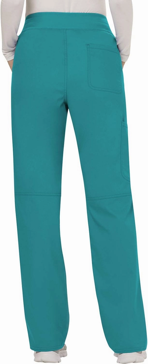 Cherokee Scrub Set For Women, Modern Classic Fit Mock Wrap Top WW610 With Mid Rise, Straight Leg Pant WW110
