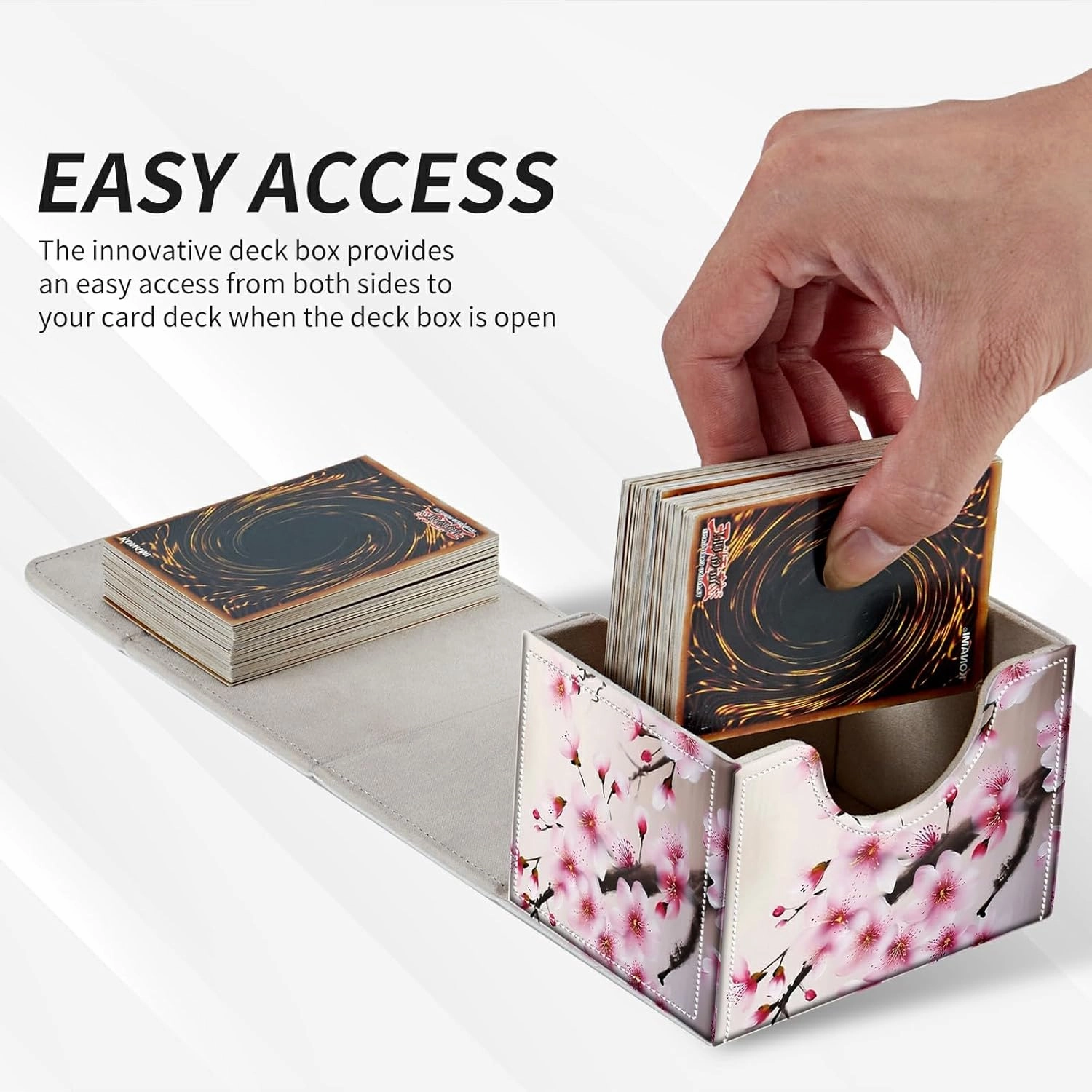 Cherry Blossom Theme Turtle Theme Card Deck Box Trading Cards with Strong Magnet Commander Deck Box Storage Magic Premium Case Cover for TCG CCG Magic Cards