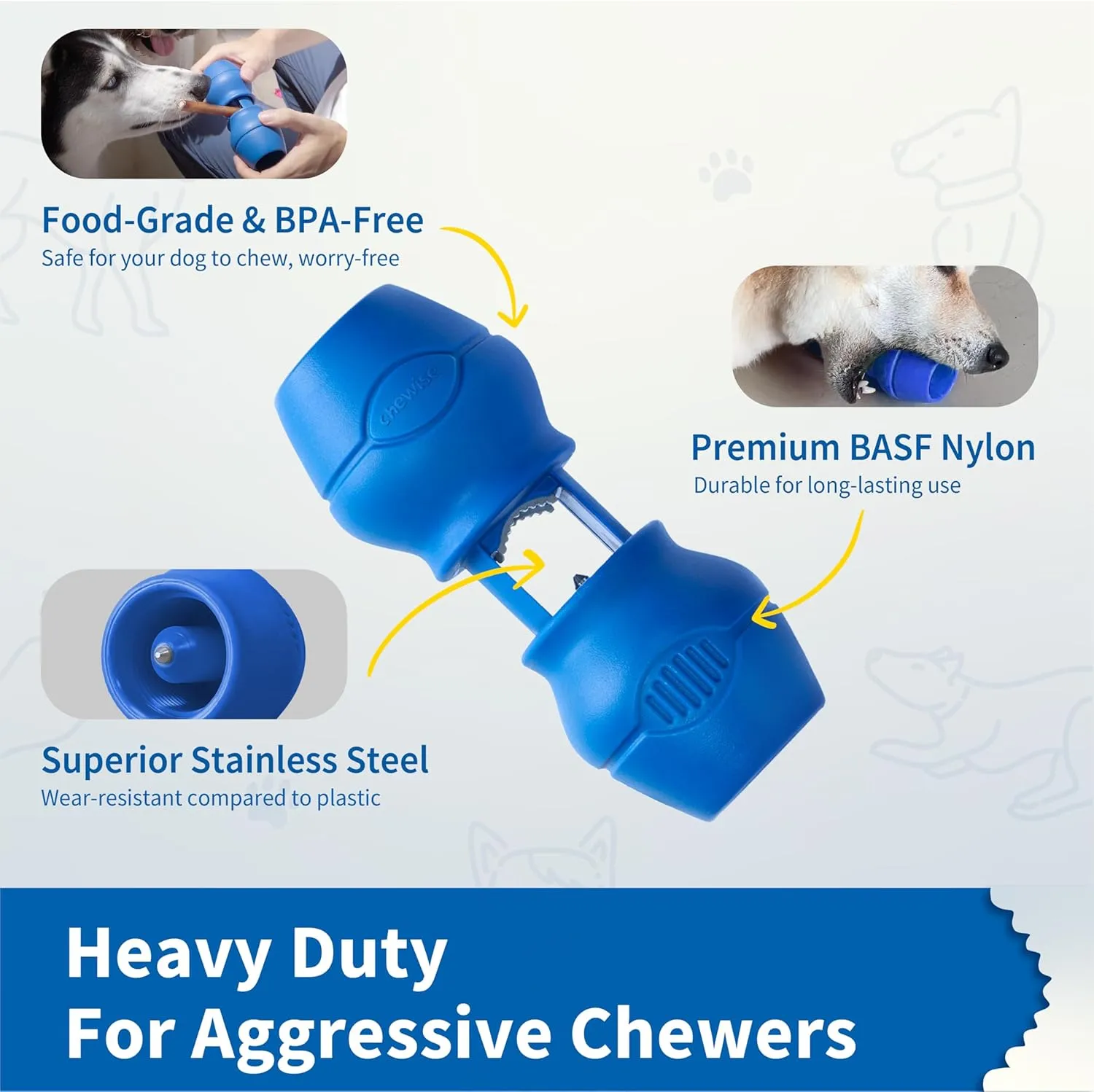 Chewise Bully Stick Holder, Improved Bully Sticks Holder, Ultimate Secure Heavy Duty, BPA-Free Safety Device to Prevent Choking, Fits Various Bully Sticks and Dog Sizes