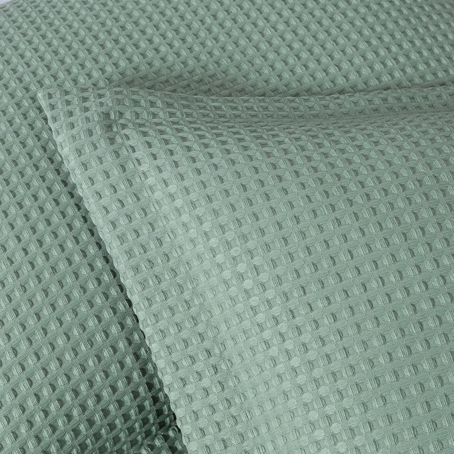 Chezmoi Collection Wilmer 3-Piece King Comforter Set, Sage Green, Soft and Cozy Lightweight Waffle Weave Comforter Bedding for All Season