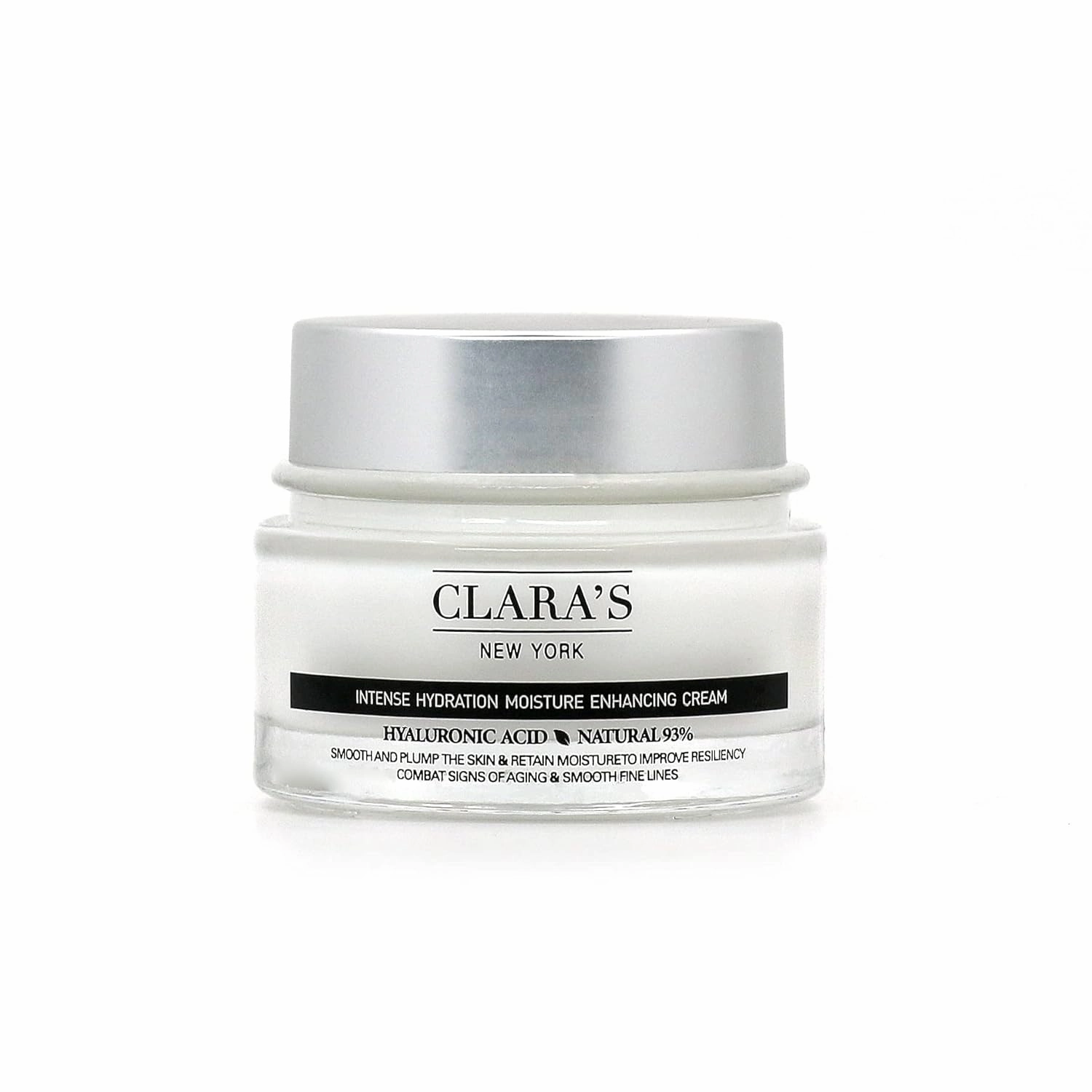 CLARA'S NEW YORK | Vegan Hyaluronic Acid Facial Cream | with Panthenol, Shea Butter | Intense Hydration Moisture Enhancing Smooth, Plump, Rich | Non-sticky, Fast-absorbing Formula | 50ml MADE IN US