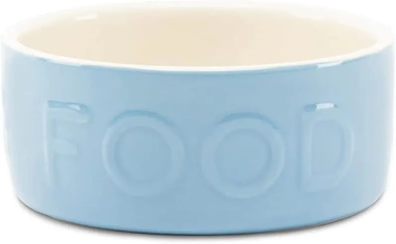 Classic Stoneware Dog Pet Food Bowl 19 cm x 19 cm x 8.5 cm Blue