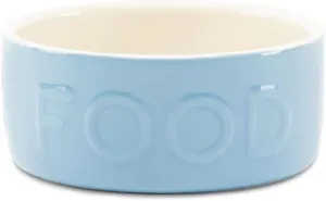 Classic Stoneware Dog Pet Food Bowl 19 cm x 19 cm x 8.5 cm Blue