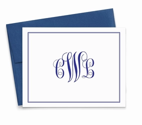 Classic Monogram Stationary Set FOLDED NOTE CARDS, Personalized Stationary Set, Personalized Monogram Stationery Set, Your Choice of Colors and Quantity