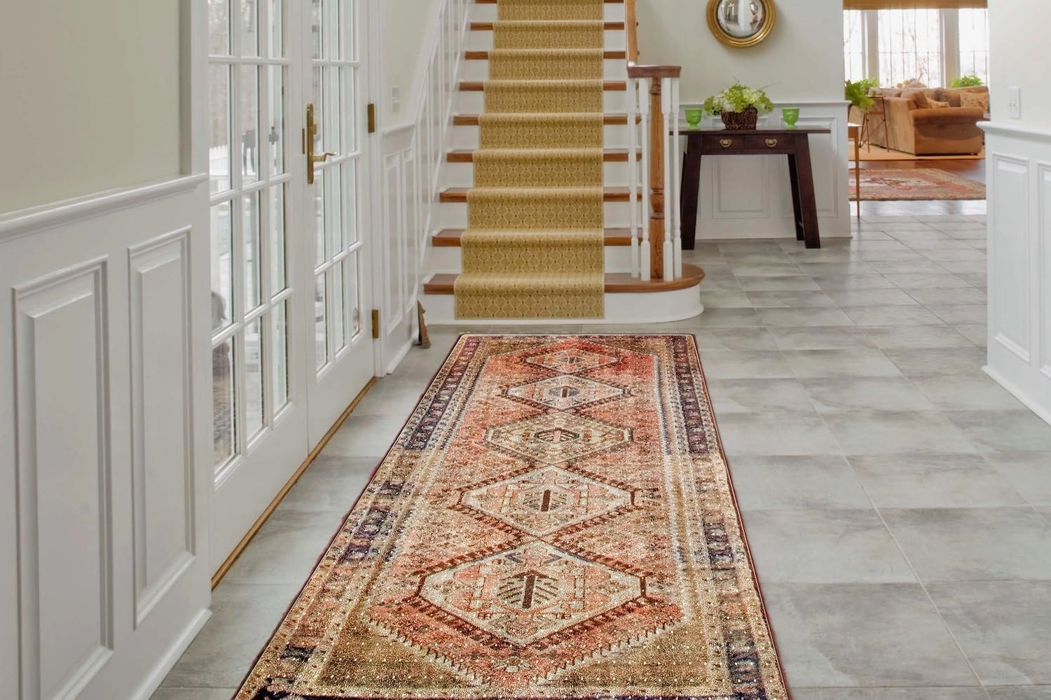 Clear Carpet Runner, USA Made, Safe, 36 x 36 Inch, 2mm Thick Cleated Vinyl, Clear Rug Protector for Carpet, Floor Protector Mat for Area Rug
